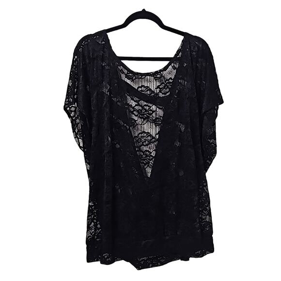 Torrid Black See Through Lace Dolman Top Womens Plus Size 4X - Picture 1 of 10
